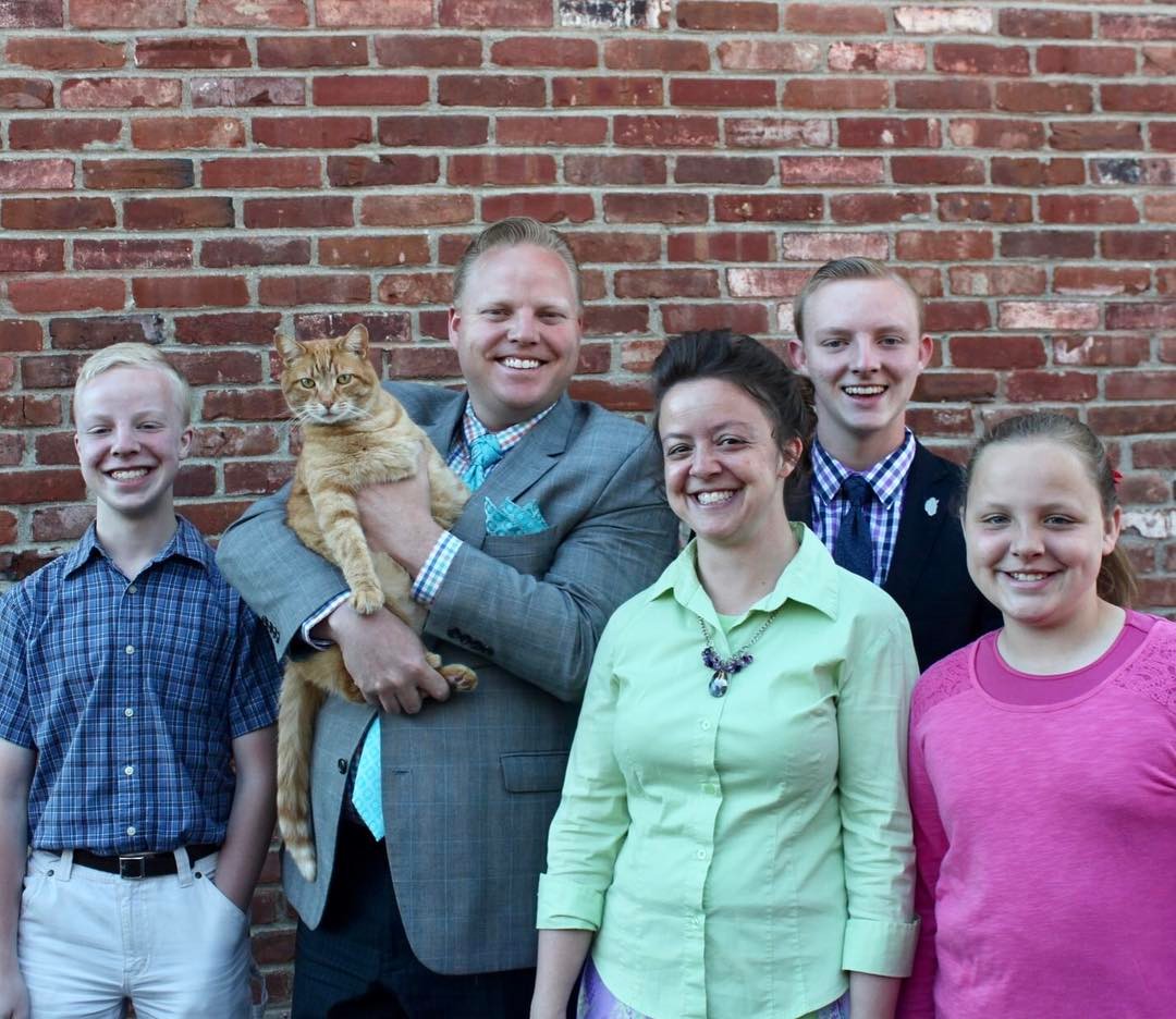 Family picture for Mother’s Day.  Including Phibby. – Trevor