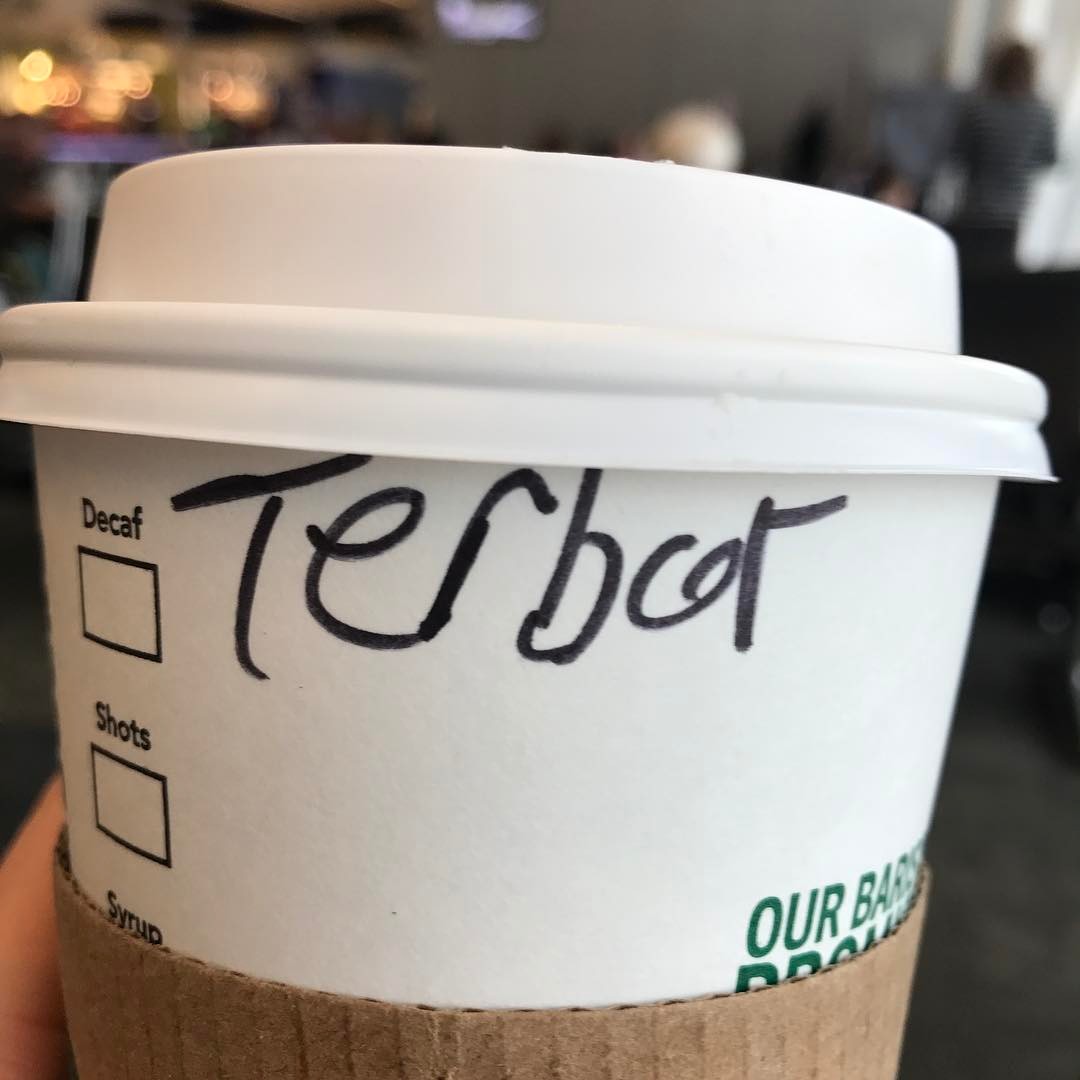 I’m not sure whose coffee I grabbed, but whoever it was ordered a caramel macchiato just like me so it’s all good. – Trevor