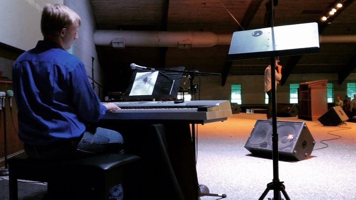 Zion’s first time playing piano for a song service. Proverbs 18:16 – Trevor